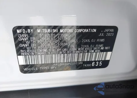 2024 Mitsubishi Outlander Sel 2.5 2Wd/Sel Black Edition 2Wd z USA, uszkodzony, nr VIN JA4J3WA89RZ010189